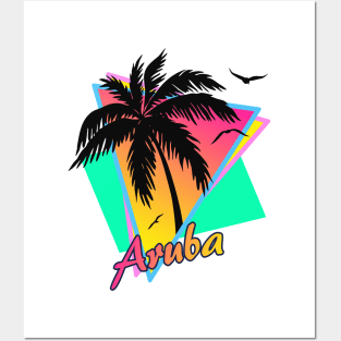 Aruba Cool 80s Sunset Posters and Art